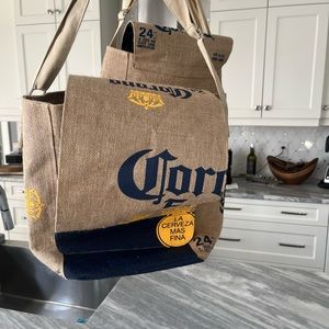 Vintage JUTE CORONA TOTE BAGS rare conversation piece decorative useful